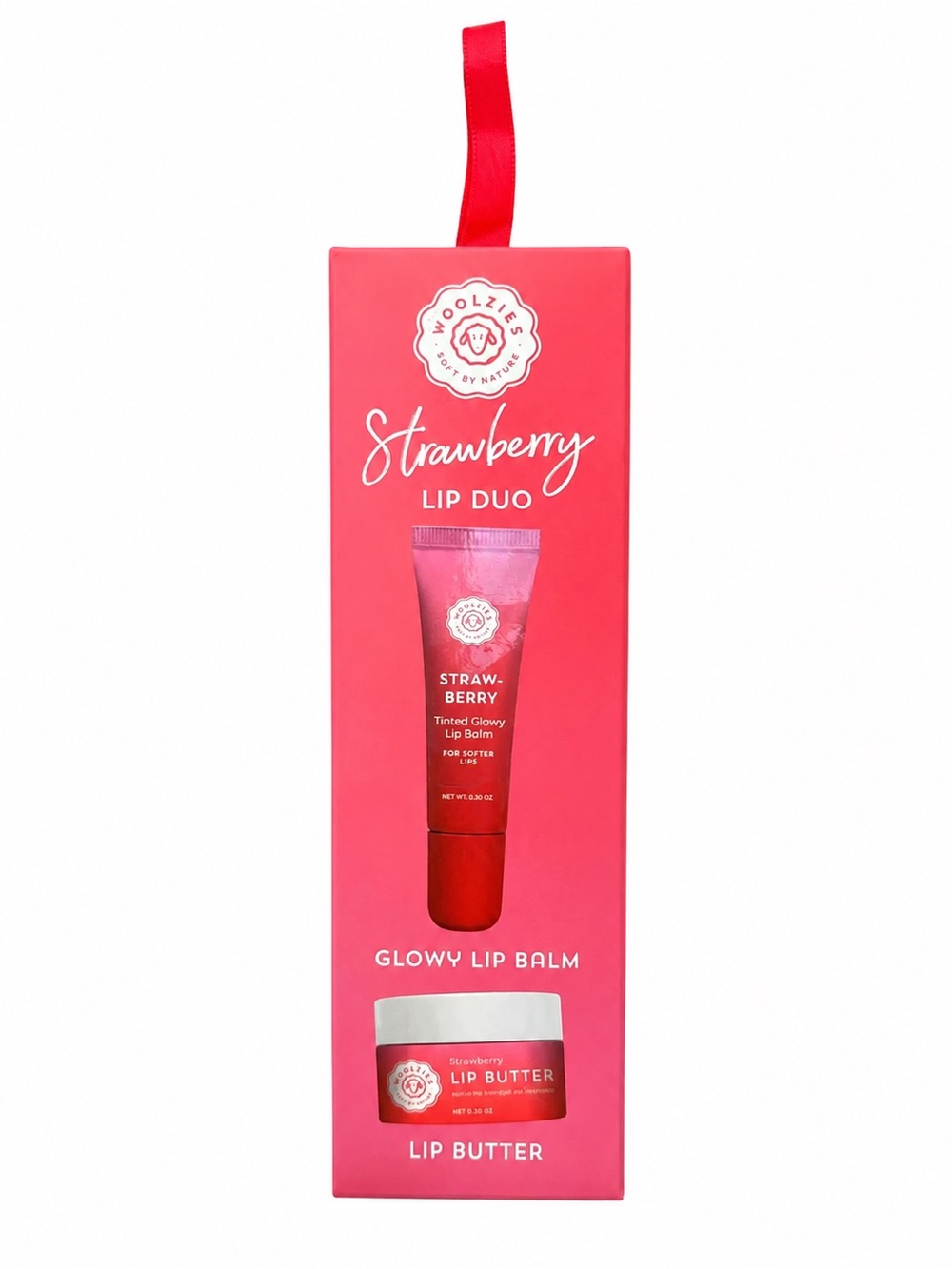 NIB Woolzies Strawberry Lip Duo — Pink Tinted Balm & Lip Butter